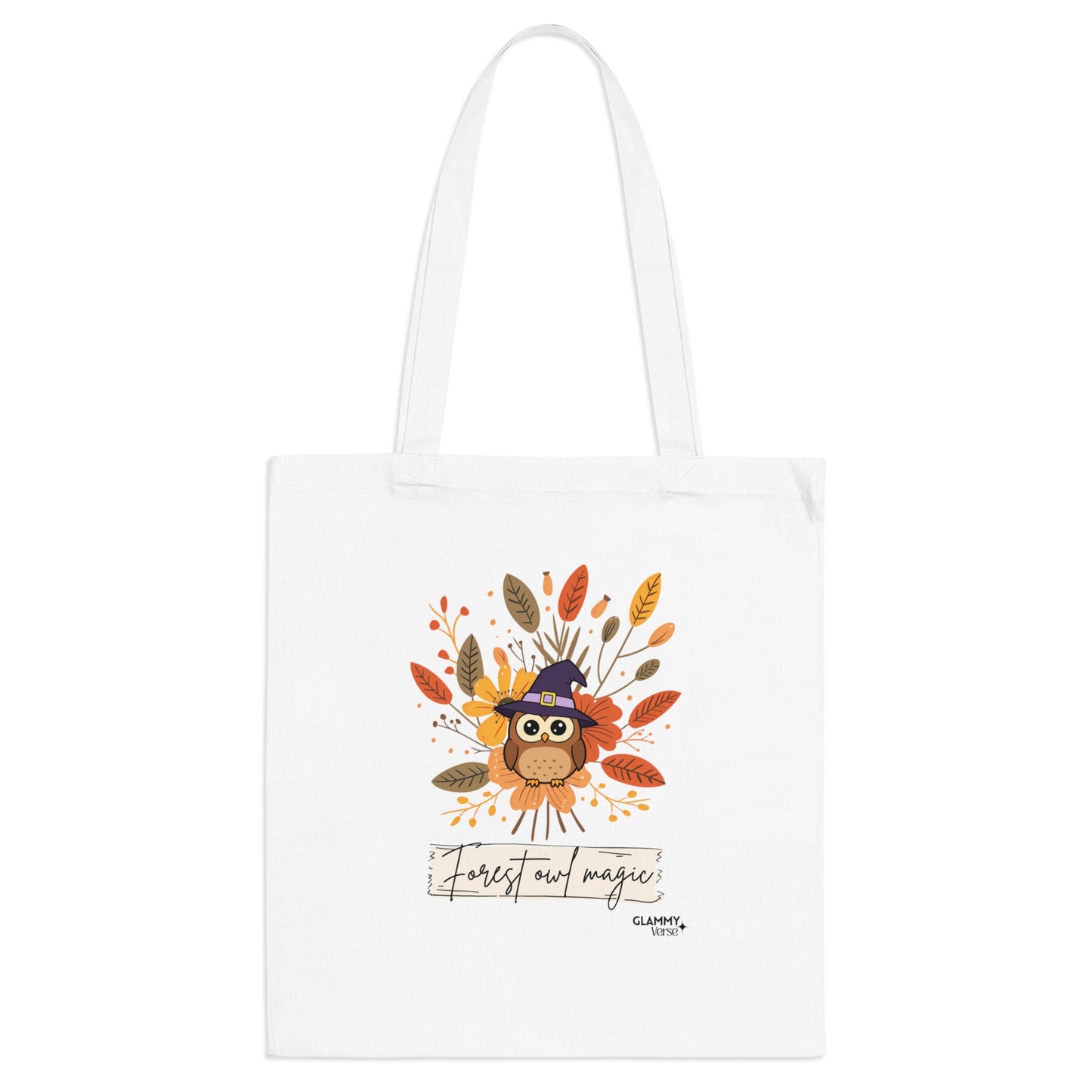 Autumn Owl Tote Bag - Cute Fall Bag for Shopping, School, or Gifts, Perfect for Thanksgiving, Halloween, Eco-Friendly Love, Farmhouse Decor - glammyverse