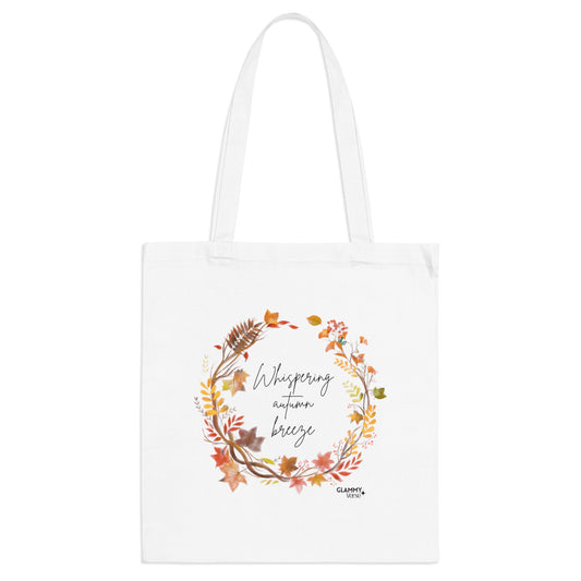 Whispering Autumn Breeze Tote Bag - Eco-Friendly, Reusable Shopping Bag, Fall Season Gift, Floral Design, Everyday Use - glammyverse