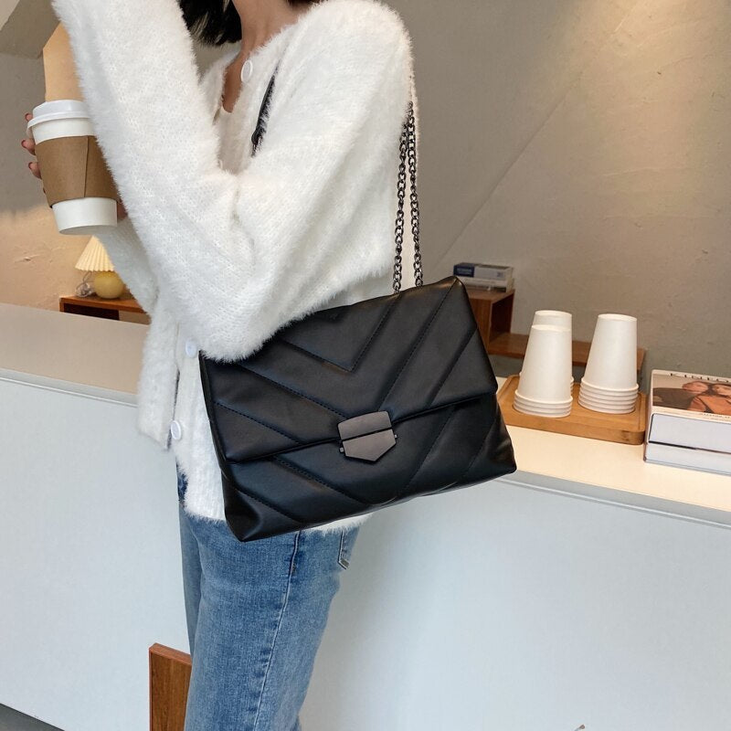 Women's Shoulder Bag – Stylish Chain Bag with PU Leather Finish