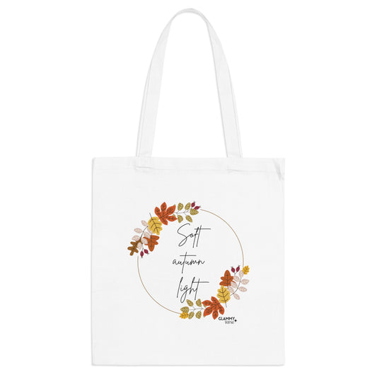 Autumn Floral Tote Bag, Soft Autumn Light Design, Eco-Friendly Shopping Bag, Seasonal Gift, Fall Decor - glammyverse