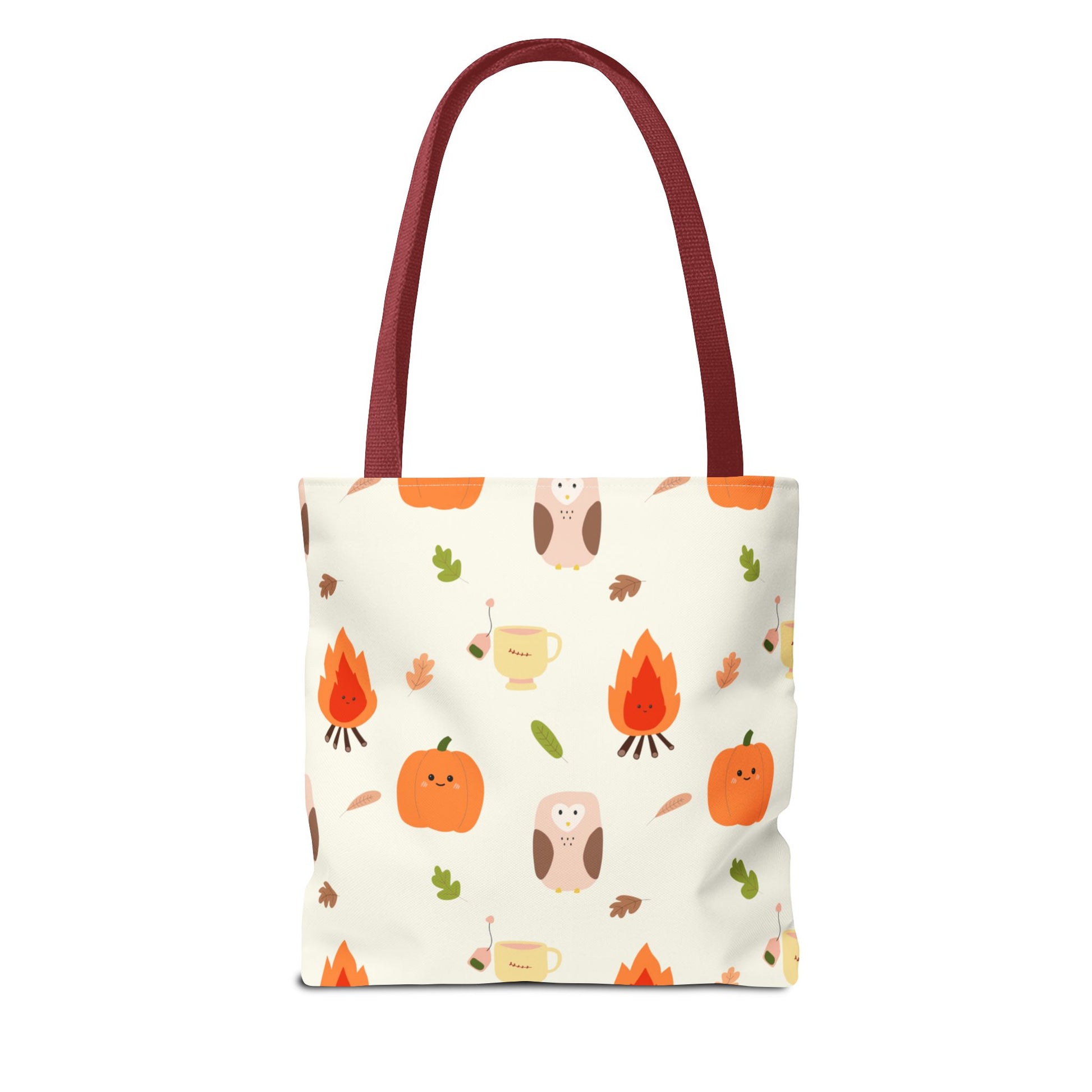 Fall-Themed Tote Bag for Coffee Lovers, Autumn Tote, Cute Owl Bag, Seasonal Accessory, Gift for Her - glammyverse