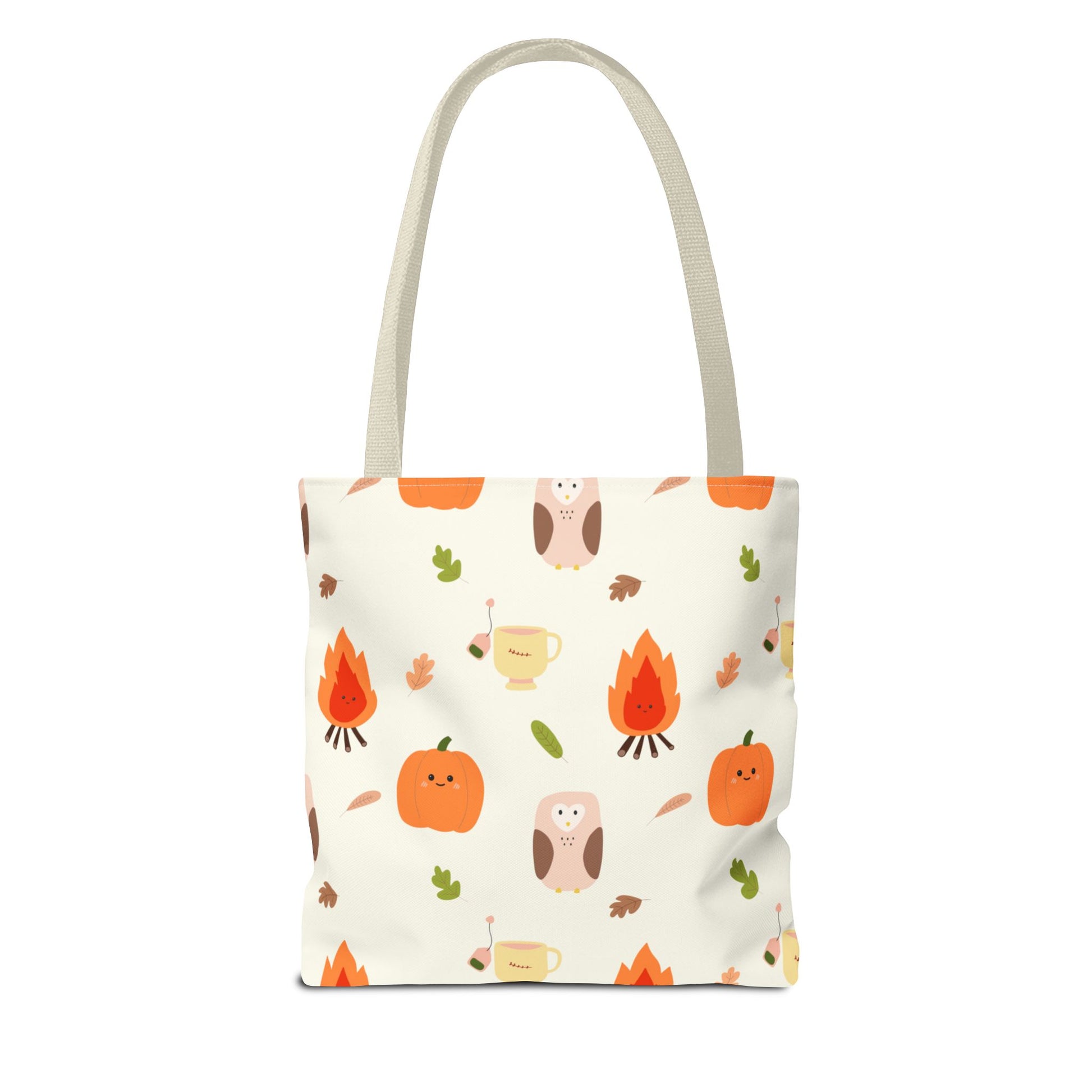 Fall-Themed Tote Bag for Coffee Lovers, Autumn Tote, Cute Owl Bag, Seasonal Accessory, Gift for Her - glammyverse