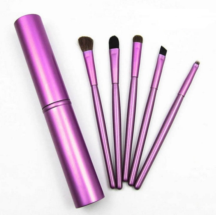 5-Piece Travel Mini Eye Makeup Brush Set – Compact & Portable - glammyverse
