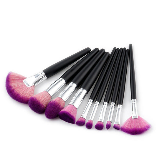 10-Piece Professional Makeup Brush Set – Soft Nylon Bristles for Flawless Application