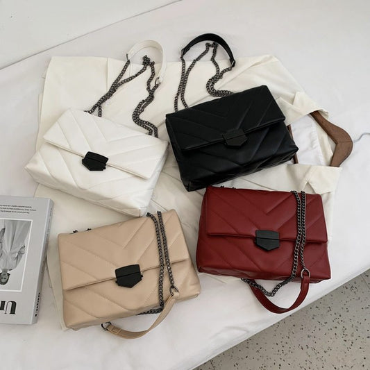 Women's Shoulder Bag – Stylish Chain Bag with PU Leather Finish