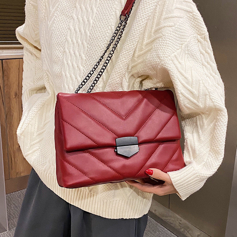 Women's Shoulder Bag – Stylish Chain Bag with PU Leather Finish