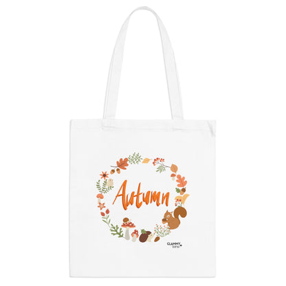 Autumn-Themed Tote Bag for Fall Lovers, Eco-Friendly Shopping, Gift for Her, Seasonal Bag, Squirrel Design - glammyverse