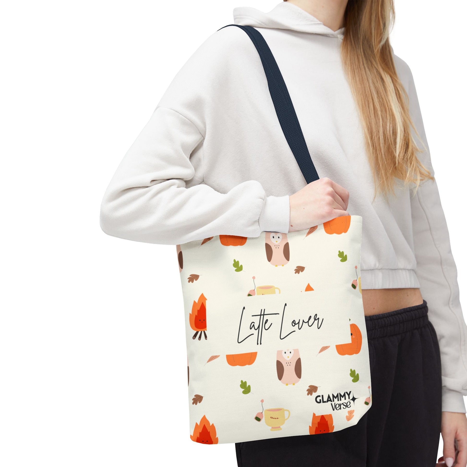 Fall-Themed Tote Bag for Coffee Lovers, Autumn Tote, Cute Owl Bag, Seasonal Accessory, Gift for Her - glammyverse