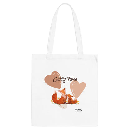 Cuddly Foxes Tote Bag, Cute Animal Lover Gift, Eco-Friendly Shopping Bag, Valentine’s Day, Everyday Use, Nature & Wildlife - glammyverse