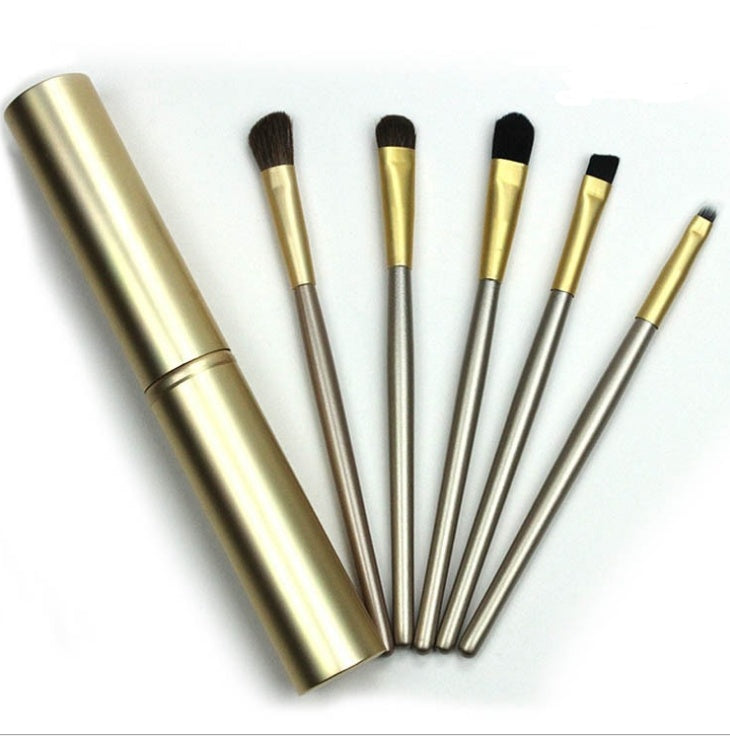 5-Piece Travel Mini Eye Makeup Brush Set – Compact & Portable - glammyverse