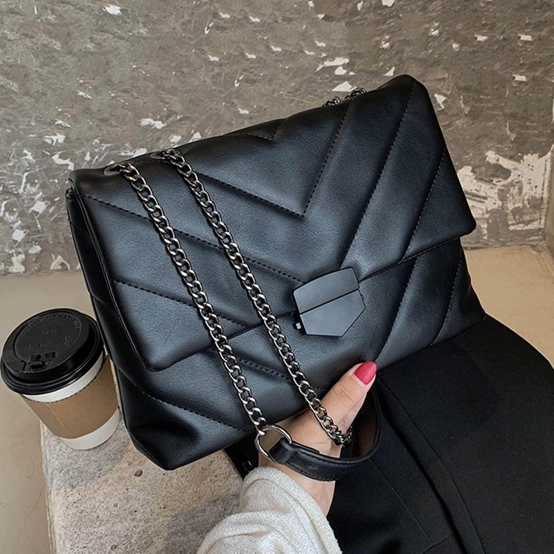 Women's Shoulder Bag – Stylish Chain Bag with PU Leather Finish