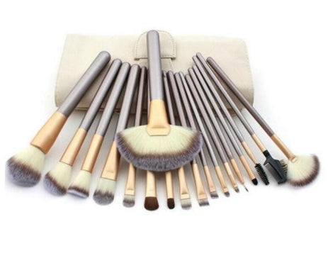 Persian Make-up Brush Suit Rice White Make Up Brush, Champagne Color Brush Handle Make-up Brush Without - glammyverse