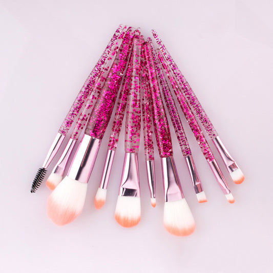 10-Piece Makeup Brush Set – Soft Nylon Bristles & Compact Design