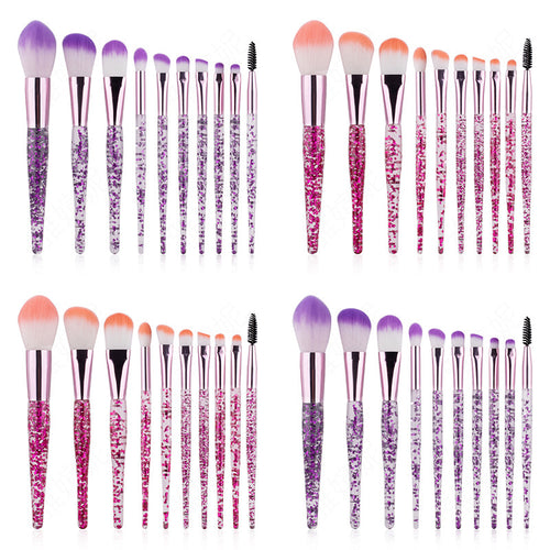 10-Piece Makeup Brush Set – Soft Nylon Bristles & Compact Design - glammyverse