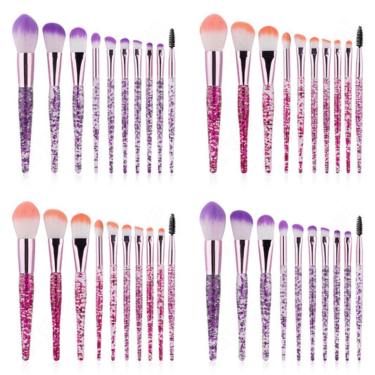 10-Piece Makeup Brush Set – Soft Nylon Bristles & Compact Design