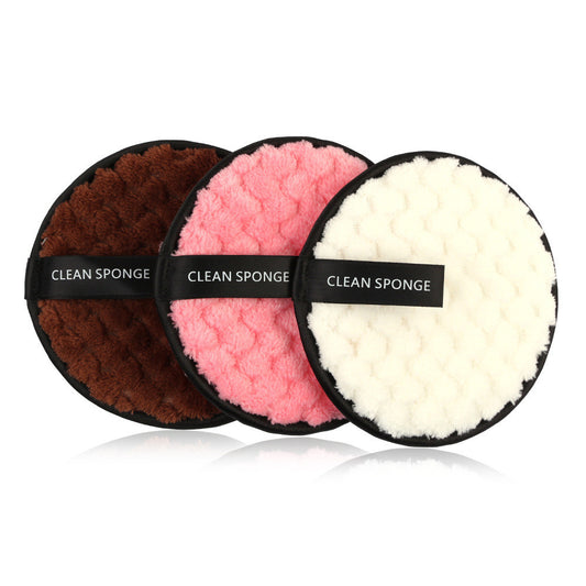 Magic Lazy Man Water Makeup Removing Puff Round Short Hair Wash Face Wash Makeup Sponge - glammyverse