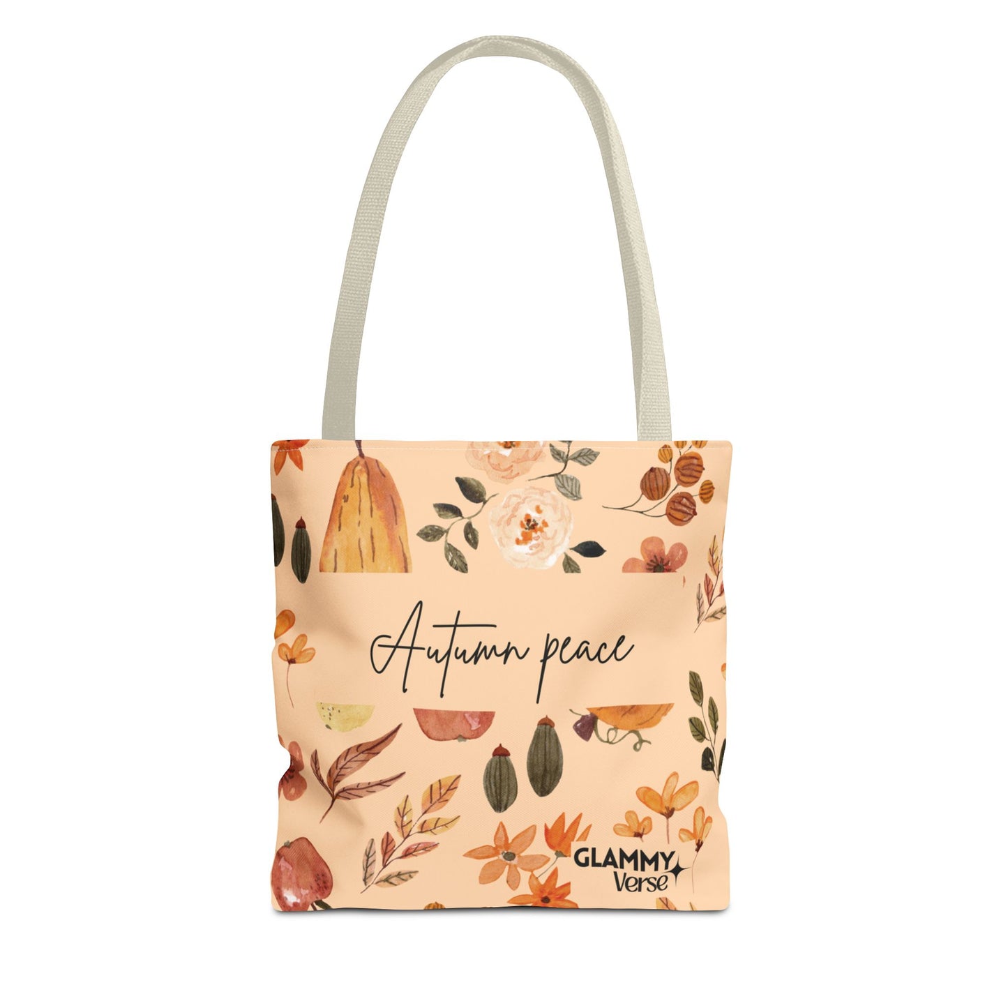 Autumn Peace Tote Bag, Fall Floral Tote, Eco-Friendly Shopping Bag, Reusable Grocery Bag, Seasonal Gift for Him/Her - glammyverse