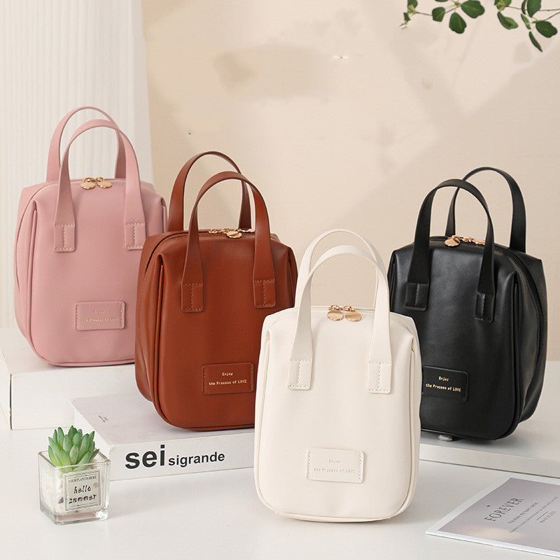 Shell-Shaped Cosmetic Bag – High-Capacity PU Leather Travel Toiletry Bag - glammyverse