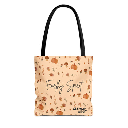 Earthy Spirit Tote Bag - Autumn AOP Bag, Eco-Friendly Shopping, Fall Tote, Pumpkin Harvest, Nature Lover Gift - glammyverse