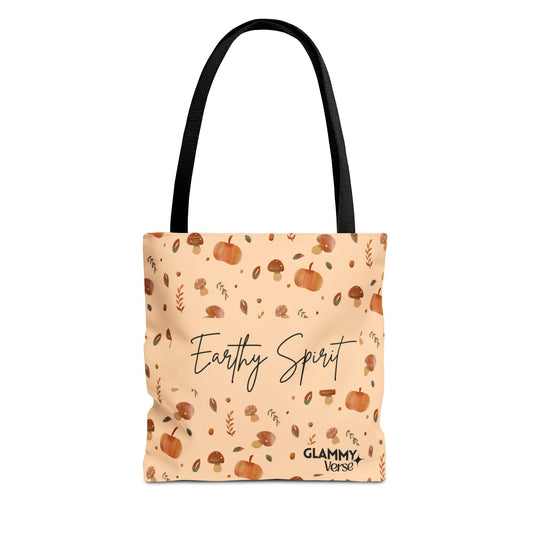 Earthy Spirit Tote Bag - Autumn AOP Bag, Eco-Friendly Shopping, Fall Tote, Pumpkin Harvest, Nature Lover Gift - glammyverse