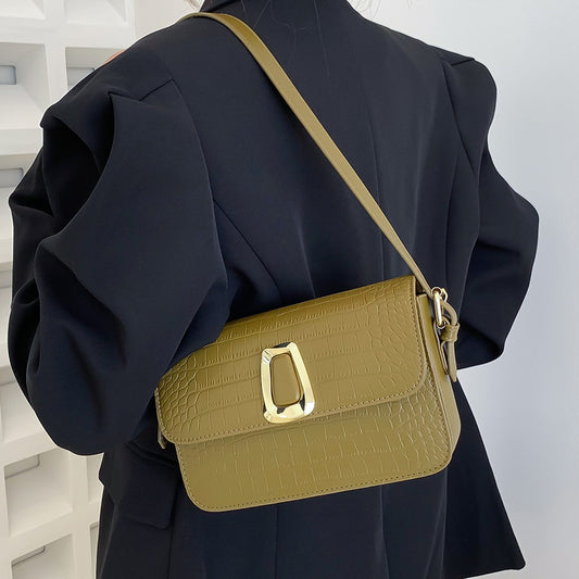 Trendy Street Style PU Handbag – Magnetic Buckle Closure with Double Shoulder Straps