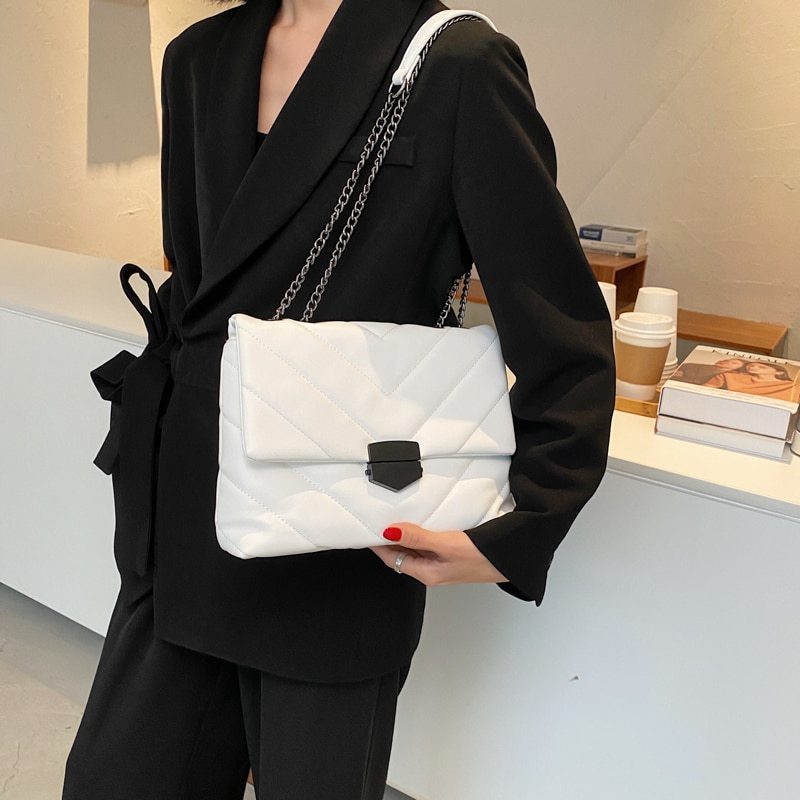 Women's Shoulder Bag – Stylish Chain Bag with PU Leather Finish