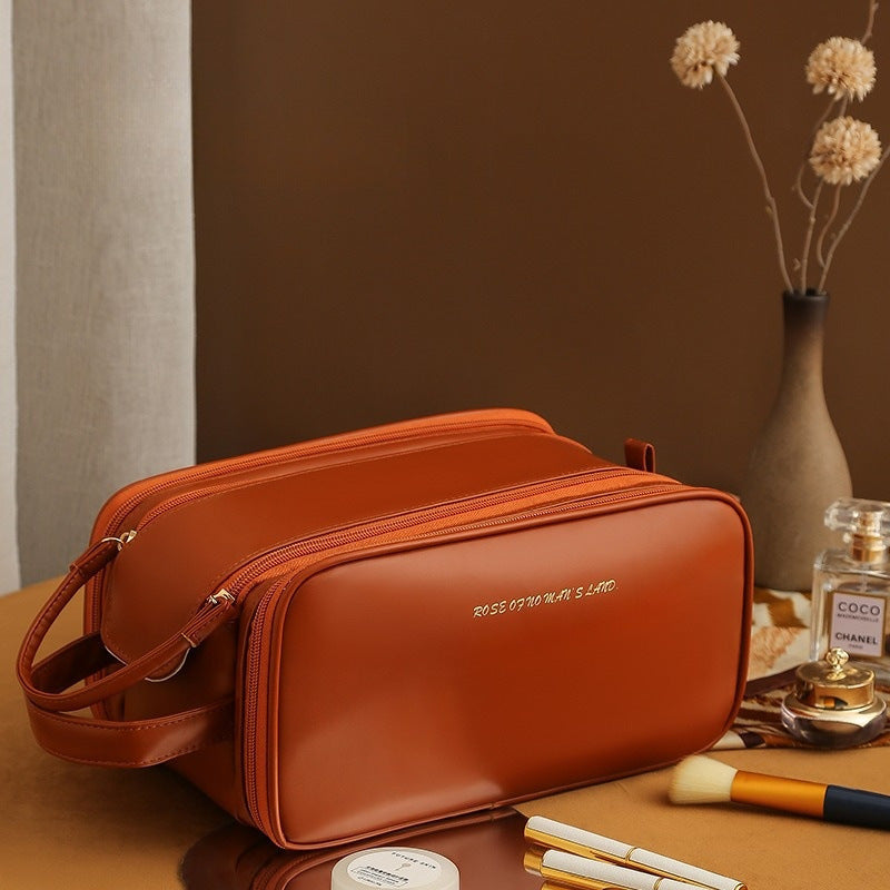 PU Leather Cosmetic Storage Bag – Stylish, Expandable & Ultra-Light - glammyverse