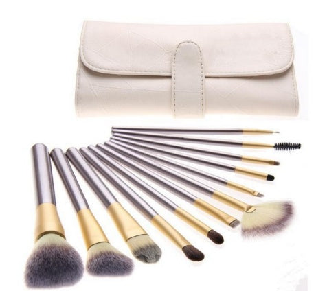 Persian Make-up Brush Suit Rice White Make Up Brush, Champagne Color Brush Handle Make-up Brush Without - glammyverse