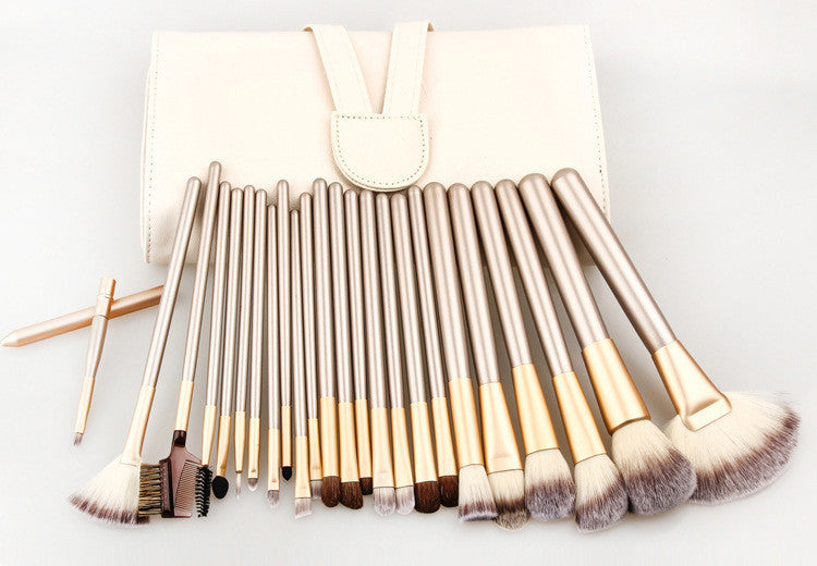Champagne White Makeup Brush Set – 12/18/24 Pieces for Professional Beauty - glammyverse