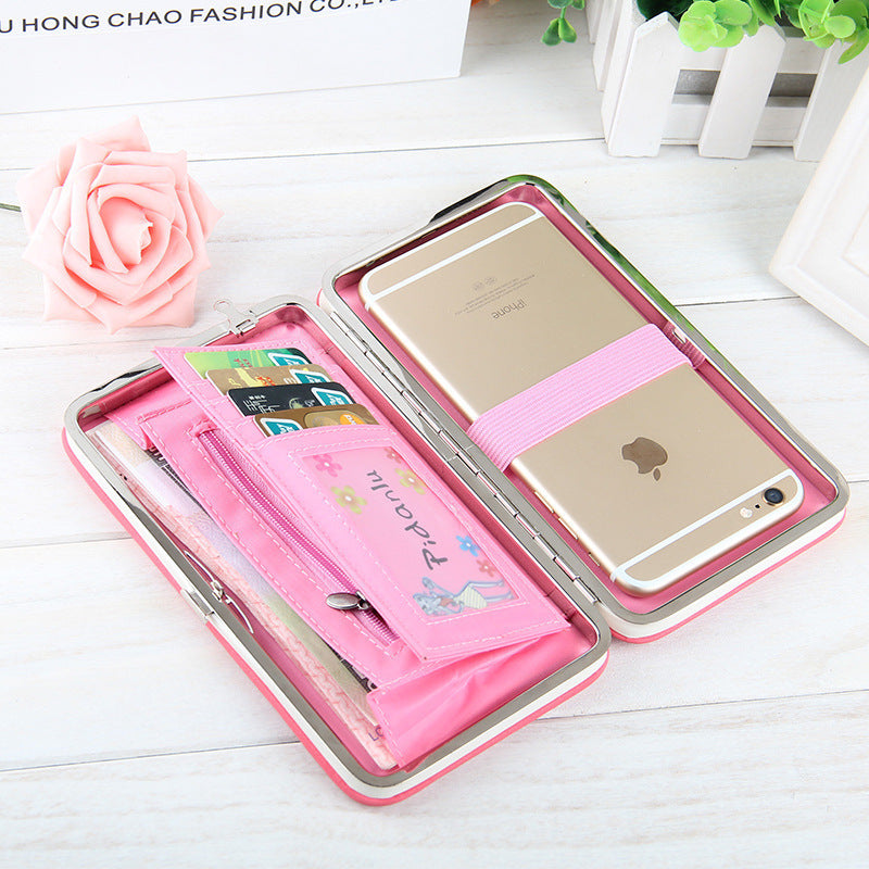 Women's Korean-Style PU Leather Wallet – Soft 2-Fold Design with Bow Detail - glammyverse