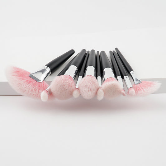 10-Piece Professional Makeup Brush Set – Soft Nylon Bristles for Flawless Application