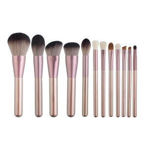 Professional Makeup Brush Set – 12 Pieces | Rose Gold Handle - glammyverse