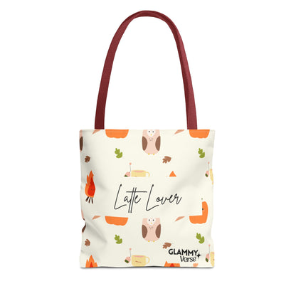 Fall-Themed Tote Bag for Coffee Lovers, Autumn Tote, Cute Owl Bag, Seasonal Accessory, Gift for Her - glammyverse