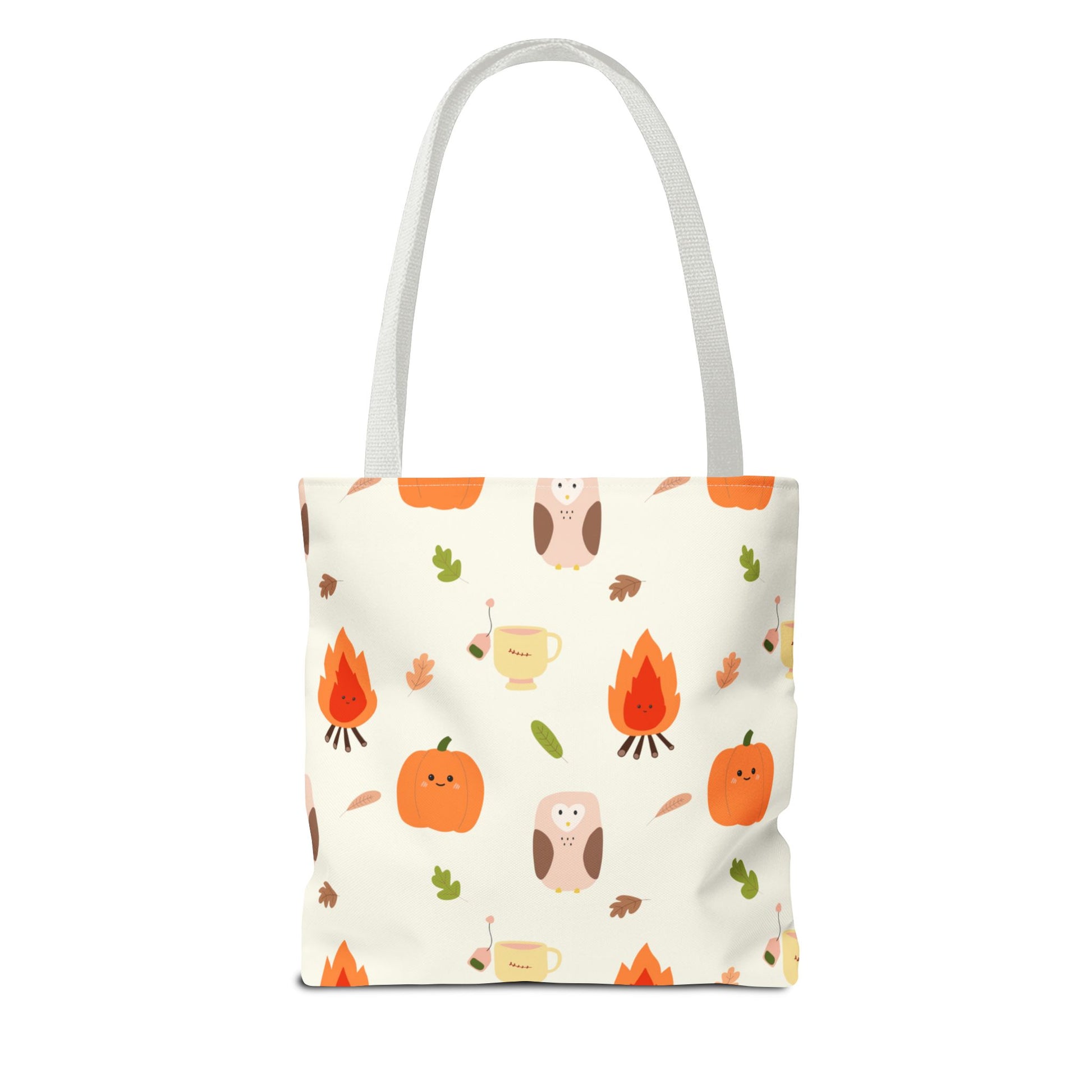 Fall-Themed Tote Bag for Coffee Lovers, Autumn Tote, Cute Owl Bag, Seasonal Accessory, Gift for Her - glammyverse