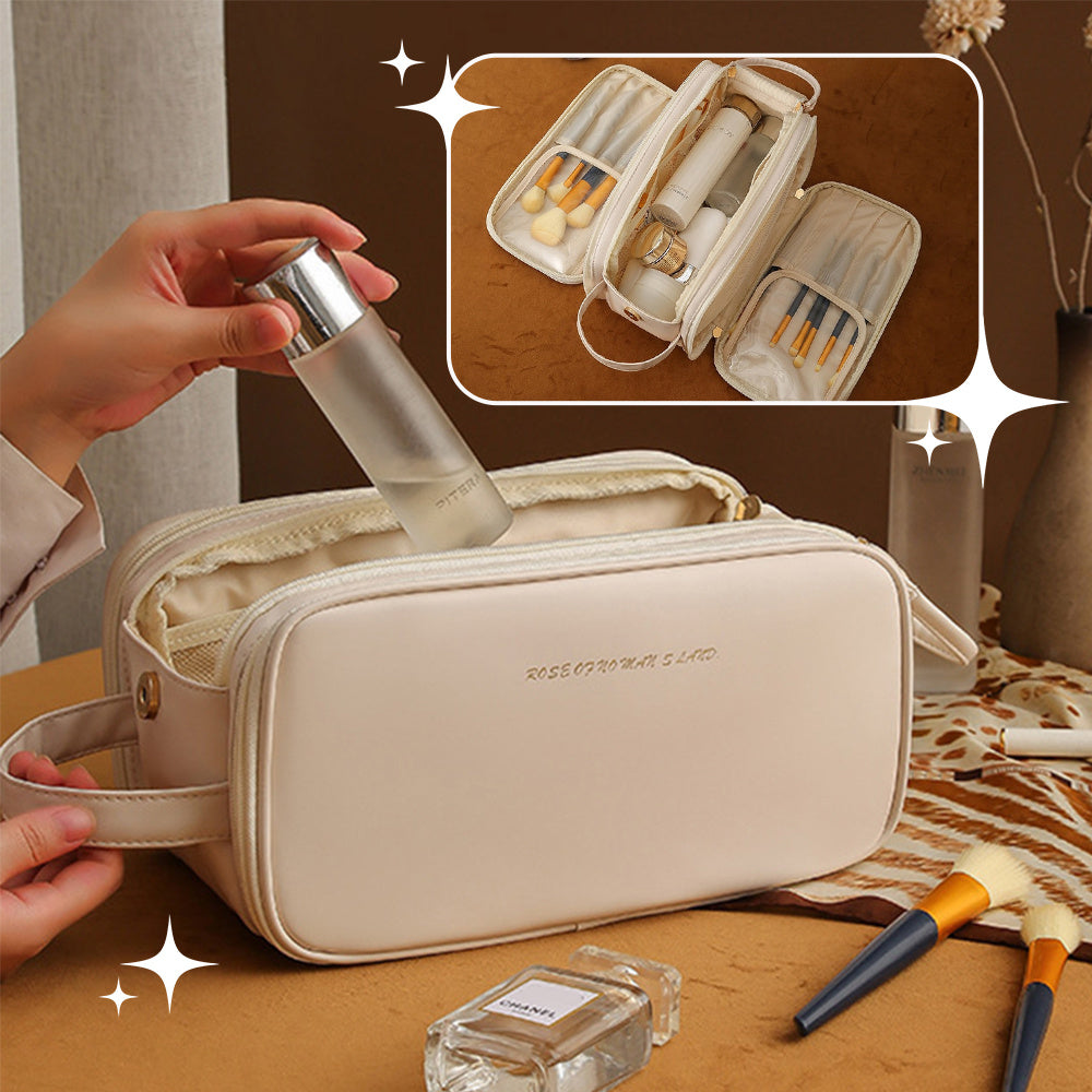 PU Leather Cosmetic Storage Bag – Stylish, Expandable & Ultra-Light - glammyverse