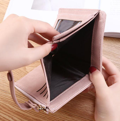 Short PU Leather Wallet for Women – Compact, Stylish & Functional