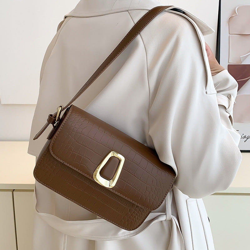 Trendy Street Style PU Handbag – Magnetic Buckle Closure with Double Shoulder Straps - glammyverse