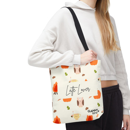 Fall-Themed Tote Bag for Coffee Lovers, Autumn Tote, Cute Owl Bag, Seasonal Accessory, Gift for Her - glammyverse