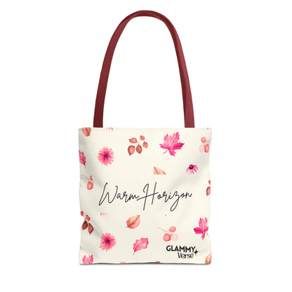 Whimsical Floral Tote Bag, Warm Horizon Art, Gift for Her, Everyday Use, Beach Bag, Shopping Bag, Fall Decor - glammyverse