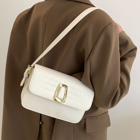 Trendy Street Style PU Handbag – Magnetic Buckle Closure with Double Shoulder Straps
